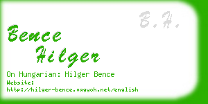 bence hilger business card